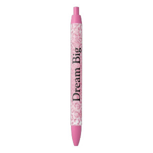 Pretty Girly Sugar Pink Glitter Leopard Black Ink Pen