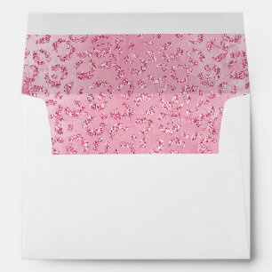Pretty Girly Sugar Pink Glitter Leopard Envelope