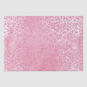Pretty Girly Sugar Pink Glitter Leopard Tissue Paper