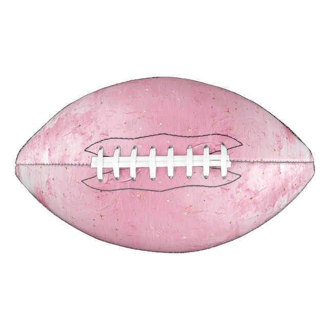 Pretty Girly Sugar Pink Gold Sparkles Football (Front)