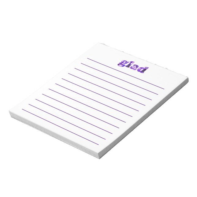 Pretty Glad Notepads with Purple Flower Art (Rotated)