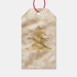 Pretty Glam Gold Sparkle Dots Christmas Tree       Gift Tags