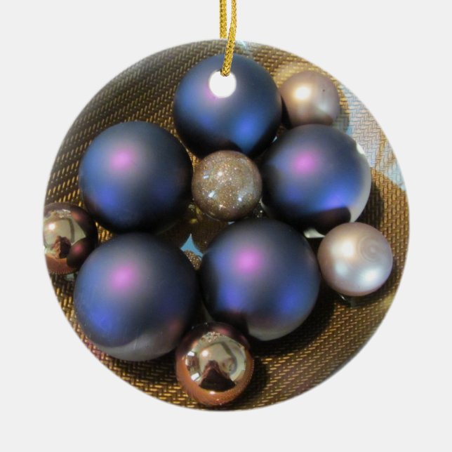 Pretty Glass Balls Ceramic Ornament (Front)