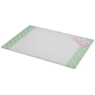Pretty Glass Cutting Board: Two Pink Roses Board