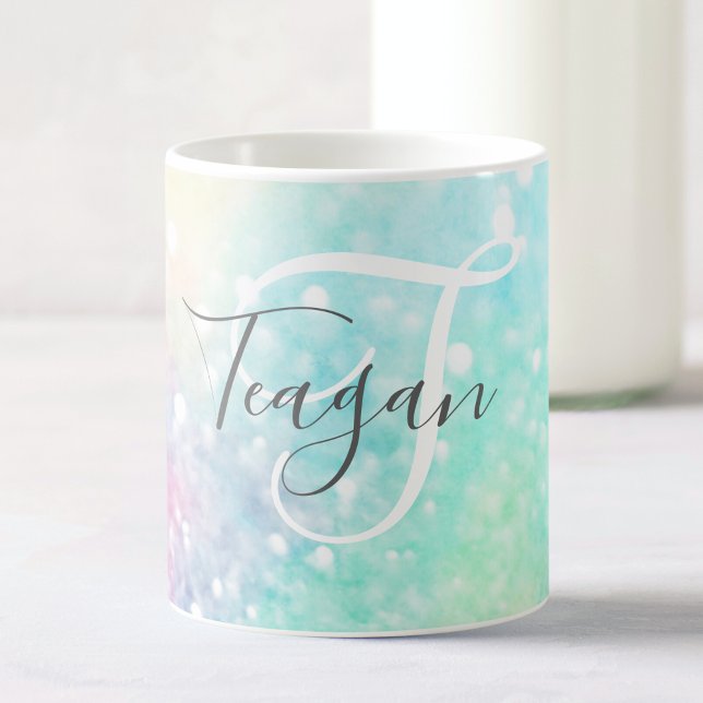 Pretty Glitter Holographic Iridescent Girly Coffee Mug (Creator Uploaded)