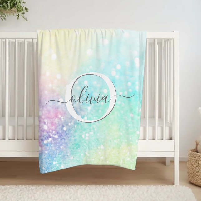 Pretty Glitter Holographic Iridescent Girly Fleece Blanket (Creator Uploaded)