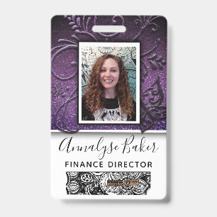 Pretty Glitter Professional CNA Nurse Photo Name Badge