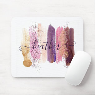 Pretty glitter smear personalized mouse pad