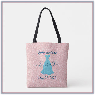Pretty Glittering Quinceanera Pink  Tote Bag