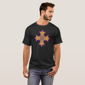 Pretty Gold and Pink Coptic Cross T-Shirt (Front Full)