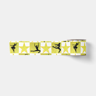PRETTY GOLD DANCER CHRISTMAS DESIGNS SATIN RIBBON