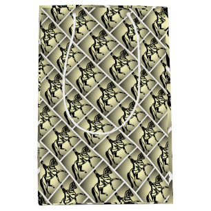 Pretty Gold Dressage Rider Medium Gift Bag