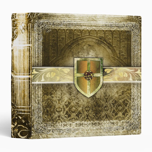 Pretty Gold Fantasy Ancient Tome Binder (Front/Spine)