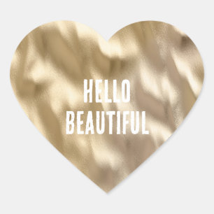 Pretty Gold Glam  Heart Sticker
