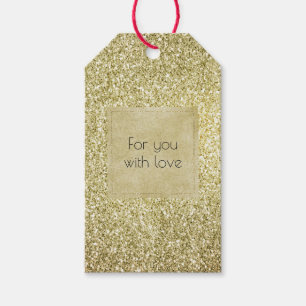 Pretty Gold Glitzy Glitter   Gift Tags