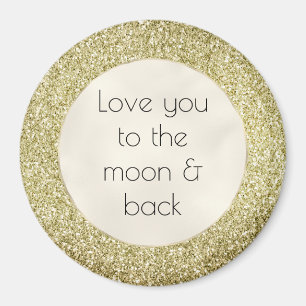Pretty Gold Glitzy Glitter Love    Magnet