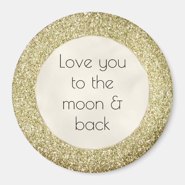 Pretty Gold Glitzy Glitter Love    Magnet (Front)