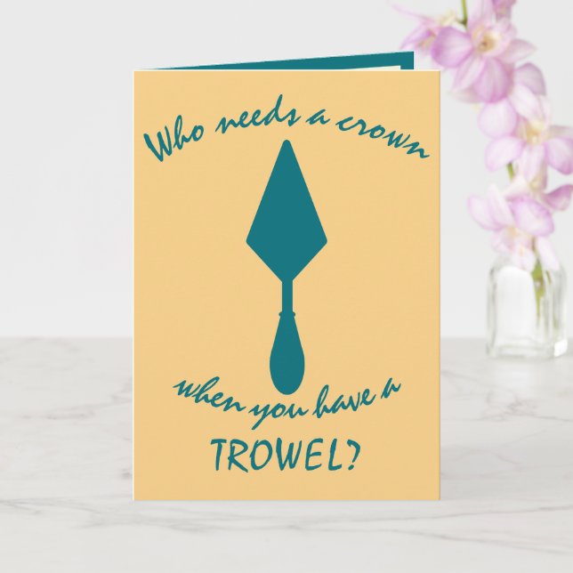 Pretty Gold & Teal Archaeologist Trowel Card (Orchid)