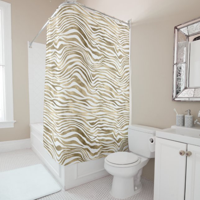Pretty Gold White Zebra Print     (In Situ)