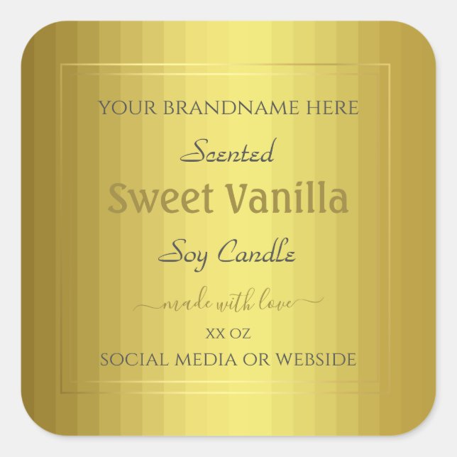 Pretty Golden Product Packaging Labels Gold Effect (Front)