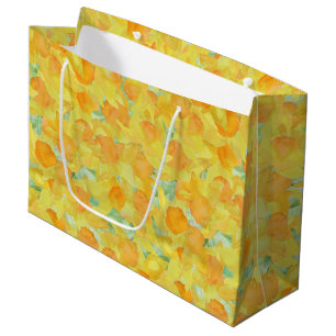 Pretty Golden Yellow Daffodils Large Gift Bag