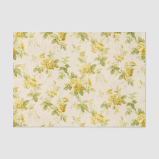 Pretty Golden Yellow Farmhouse Floral Tissue Paper