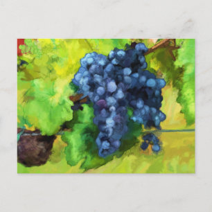 Pretty Grape Abstract water colour post card