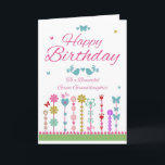 Pretty Great Granddaughter Birthday Cards<br><div class="desc">Pretty Great Granddaughter Birthday Card With Butterflies</div>