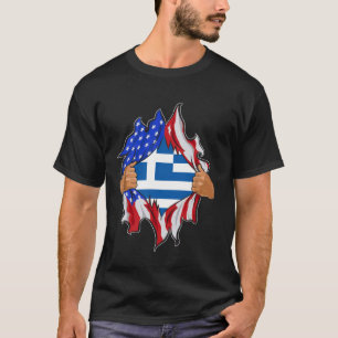 Pretty Greece USA Flag Graphic Made In USA With Gr T-Shirt