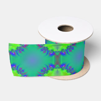 Pretty green and blue satin ribbon