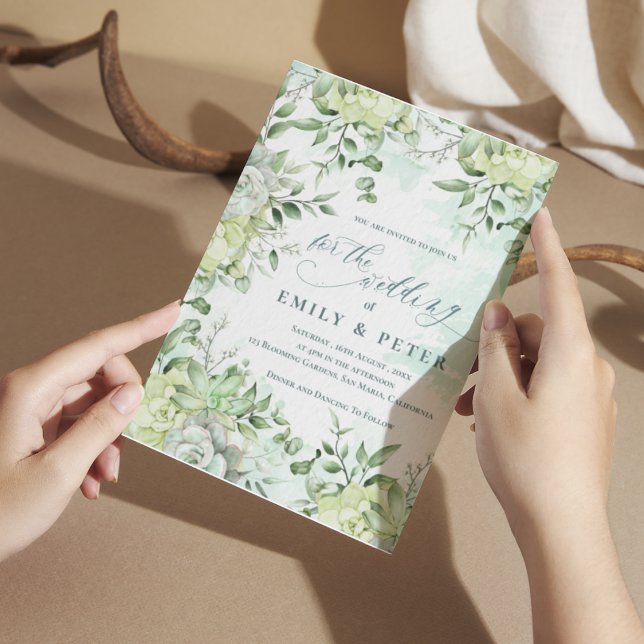 Pretty Green Floral Elegant Eucalyptus Wedding Invitation (Pretty Green Floral Elegant Eucalyptus Wedding Invitation)