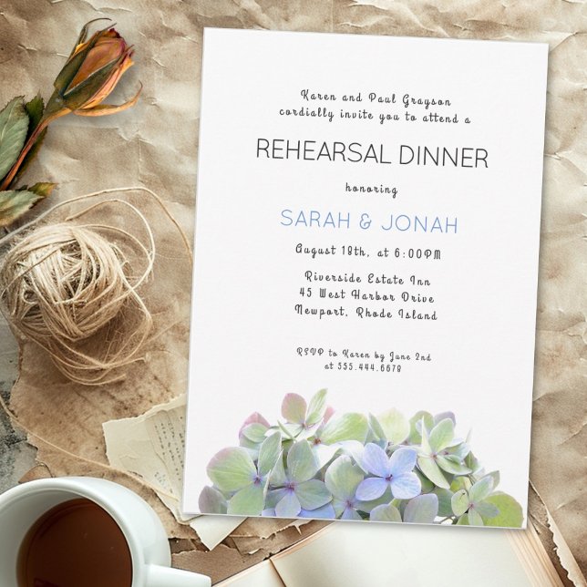 Pretty Green Floral Rehearsal Dinner Hosted Invite (Creator Uploaded)