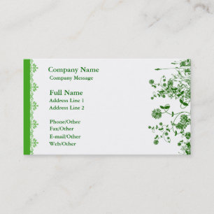 Pretty Green Flower Business Card Template