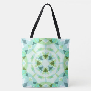 Pretty Green Fresh Blue Star Eclectic Beach Tote Bag