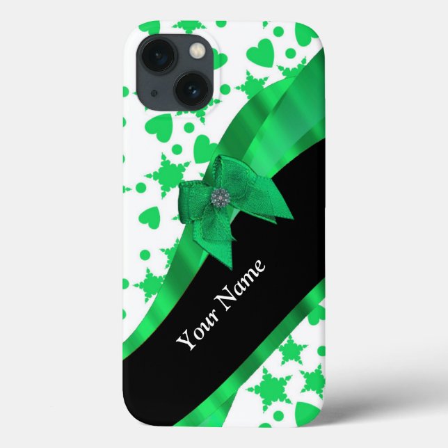 Pretty green modern spotted pattern Case-Mate iPhone case (Back)