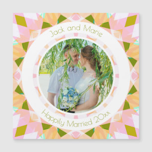 Pretty Green Pink Wedding Keepsake Photo Gift