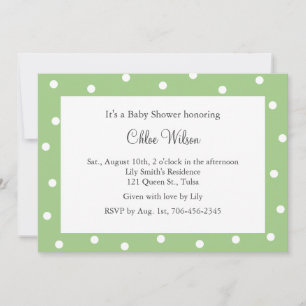 Pretty Green Polka Dots Invitation
