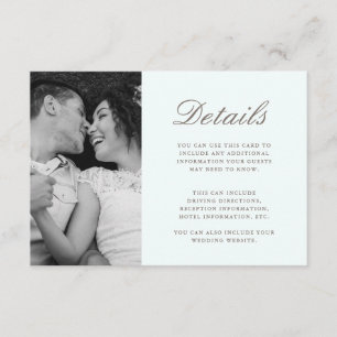 Pretty Green Wedding Guest Details Photo Enclosure Card