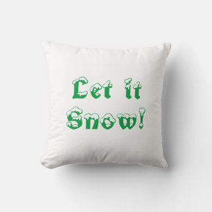 Pretty green & white, let it snow, Christmas Throw Pillow