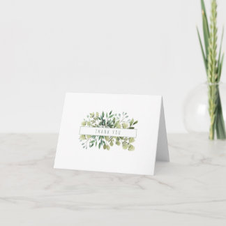 Pretty Greenery Thank You Cards