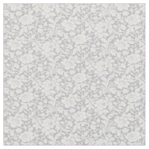 Pretty Grey And White Floral Fabric