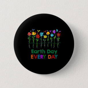 Pretty Growing Flowers And Butterflies Earth Day E 2 Inch Round Button