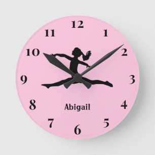 Pretty Gymnist Silhouette Custom Large Clock