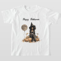 Pretty Halloween Witch and Full Moon Balloon