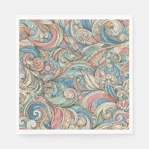 Pretty hand drawn abstract represents nature  napkin
