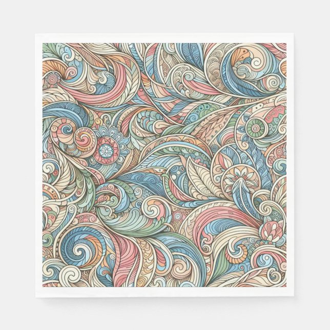 Pretty hand drawn abstract represents nature  napkin (Front)
