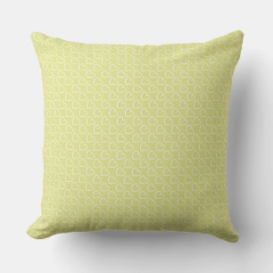Pretty hand drawn hearts design white on green throw pillow
