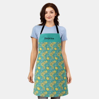 Pretty Hand drawn Summer Lemon Personalized Apron
