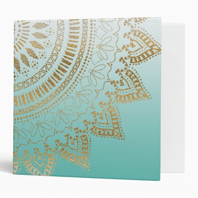 Pretty hand drawn tribal mandala elegant design binder (Front/Inside)