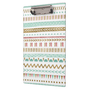 Pretty hand paint tribal Aztec geometric design Clipboard